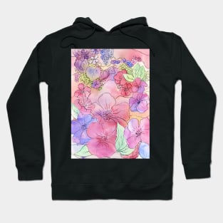 Floral Watercolour Collage 3 Hoodie